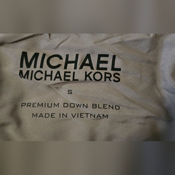 Michael Kors Gray Stretch Belted Asymmetrical Down Puffer Jacket Small - Picture 6 of 6